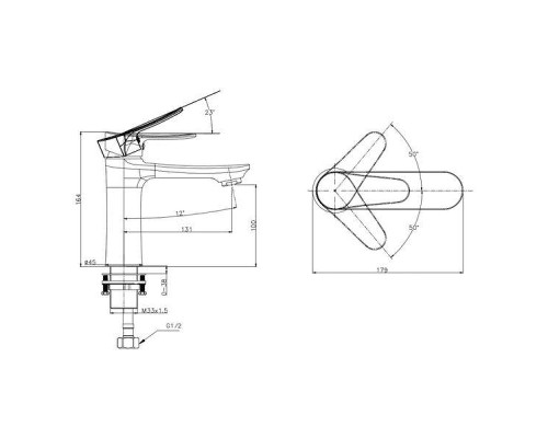 Смеситель для раковины Arrow AG4106 цвет Хром
