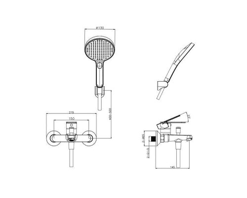 Смеситель для ванны Arrow AG3605 цвет Хром