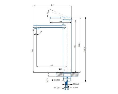 Смеситель для раковины Arrow N11M6071JGG цвет Серый