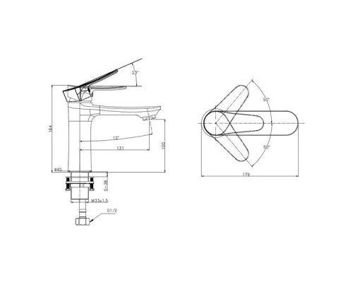 Смеситель для раковины Arrow AG4106MB цвет Черный матовый