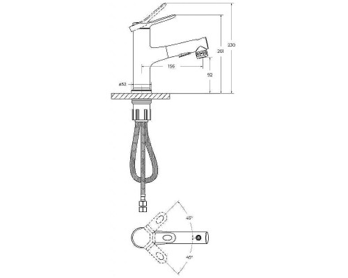 Смеситель для раковины BelBagno BB-LVMD-CRM-W0 Хром