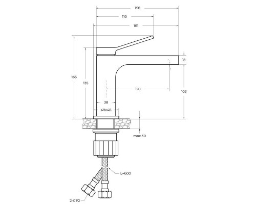 Смеситель для раковины BelBagno Albano ALBANO-LVM-CRM-W0 Хром