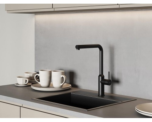 Смеситель для кухни Cersanit Flavis 68240 Черный матовый