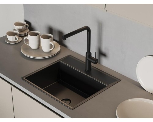 Смеситель для кухни Cersanit Flavis 68240 Черный матовый