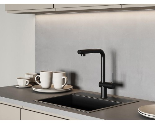 Смеситель для кухни Cersanit Flavis 68237 Черный матовый