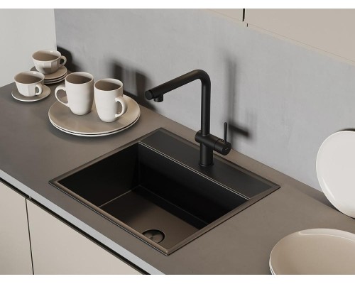 Смеситель для кухни Cersanit Flavis 68237 Черный матовый