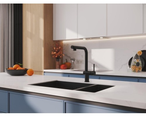 Смеситель для кухни Cersanit Flavis 68237 Черный матовый