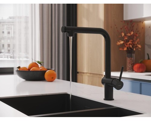 Смеситель для кухни Cersanit Flavis 68237 Черный матовый