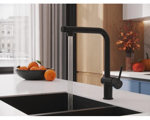 Смеситель для кухни Cersanit Flavis 68237 Черный матовый