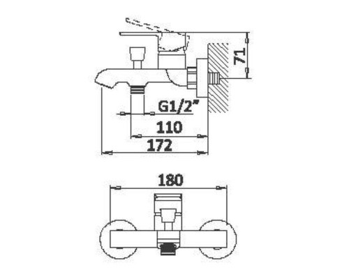 Смеситель для ванны Cezares Nautic NAUTIC-VM-SR цвет Sunrise