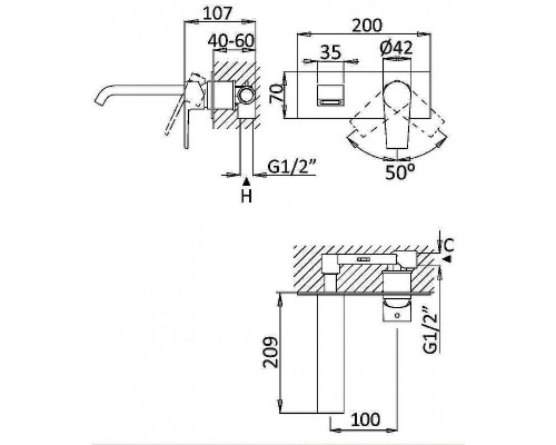 Смеситель для раковины Cezares Nautic NAUTIC-BLI-BIO Белый матовый