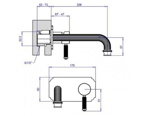 Смеситель для раковины Cezares Olimp BLSM2-L OLIMP-BLSM2-03/24-L Золото 24 карат