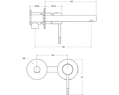Смеситель для раковины Cezares Relax RELAX-BLI2-2-NOP-W0 Черный матовый
