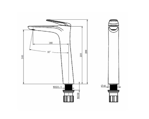 Смеситель для раковины Comforty FC074B-CKBT Белый