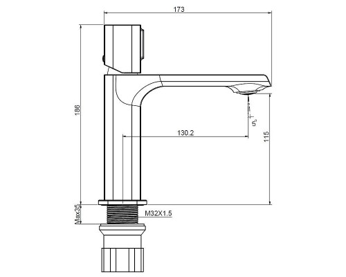 Cмеситель для раковины Creavit Alfa AL1500S цвет Черный матовый