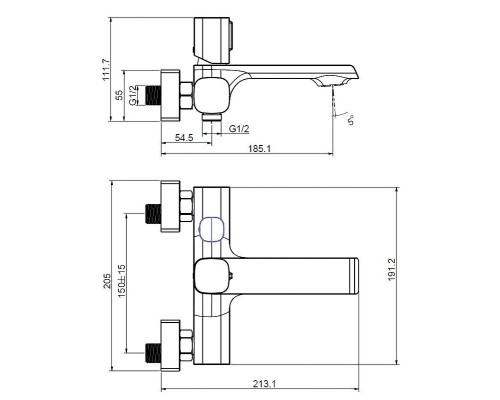 Cмеситель для ванны Creavit Alfa AL2500 цвет Хром