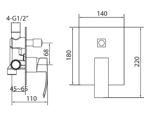 Cмеситель для душа Creavit DNV2448 цвет Хром