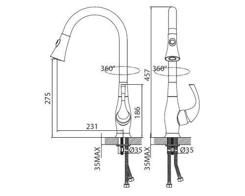 Cмеситель для кухни Creavit MF8890D цвет Хром