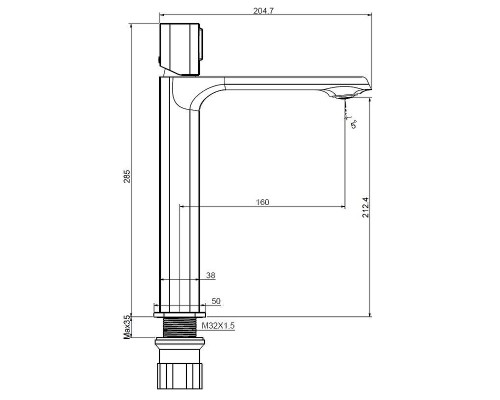 Cмеситель для кухни Creavit Alfa AL6500S цвет Черный матовый