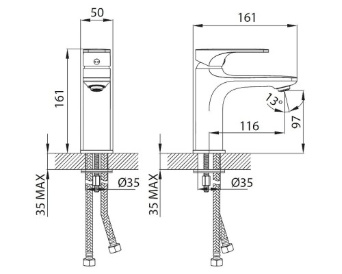 Cмеситель для раковины Creavit Faye FY1500 цвет Хром