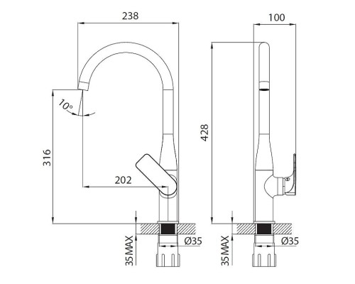 Cмеситель для раковины Creavit Faye FY8500 цвет Хром