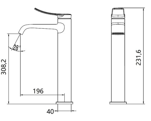 Cмеситель для раковины Creavit Lua LU6500 цвет Хром