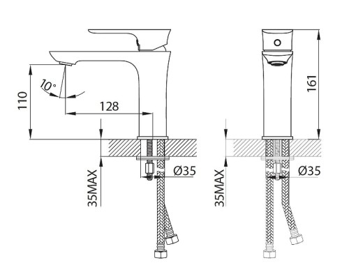 Cмеситель для раковины Creavit Pure PR1500 цвет Хром
