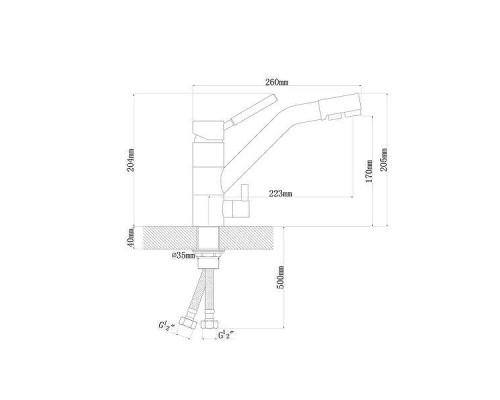 Смеситель для кухни Dr. Gans Дуэт 339.07l.2123.409 цвет Базальт