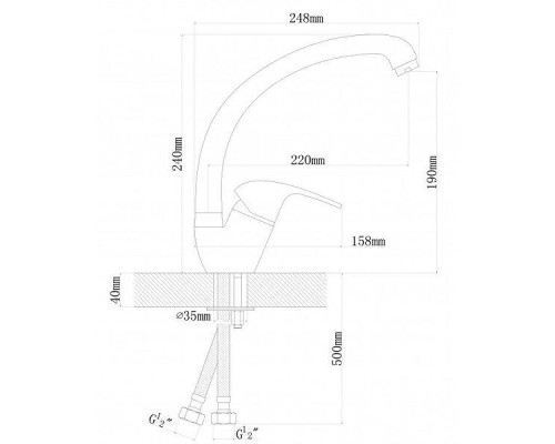 Смеситель для кухни Dr. Gans Рондо 319.02h.1123.405 цвет Терра