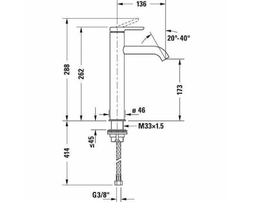 Смеситель для раковины Duravit C.1 C11030002010 Хром