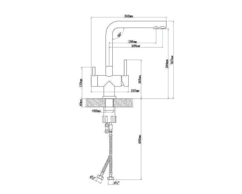 Смеситель для кухни Florentina Арес 333.19H.2123.105 Коричневый