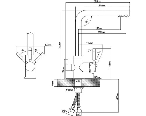 Смеситель для кухни Florentina Арес Fl Ультра 333.19H.2123.501 Нуар