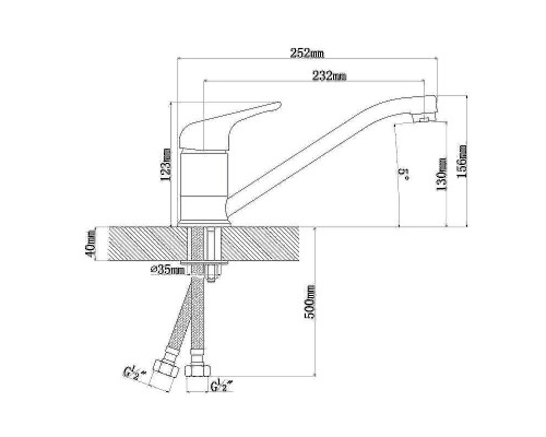 Смеситель для кухни Florentina Гамма 313.05L.1123.102 Черный