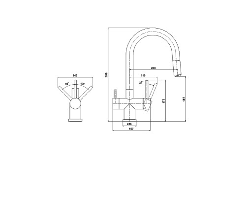 Смеситель для кухни Florentina Клио SS 333.35Н.2113.900 цвет Нержавеющая сталь