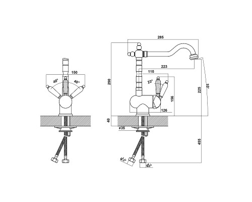 Смеситель для кухни Florentina Ода 313.08H.1113.306 цвет Капучино