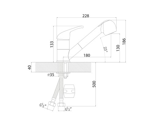 Смеситель для кухни Florentina Сигма 313.14L.1223.306 цвет Капучино