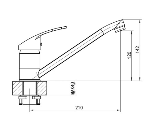 Смеситель для кухни Florentina Тара 313.37L.1123.303 цвет Мокко