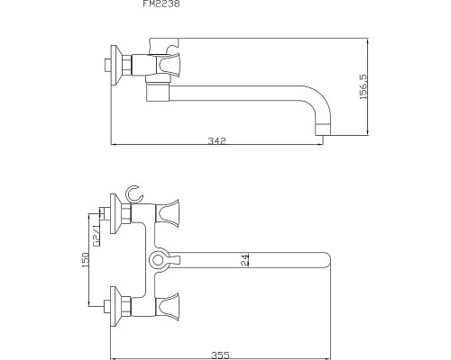 Смеситель для ванны Fmark FM2238 универсальный цвет Хром