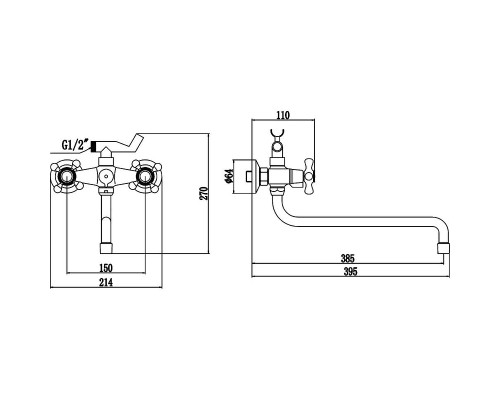 Смеситель для ванны Fmark FM2619-2 универсальный цвет Хром