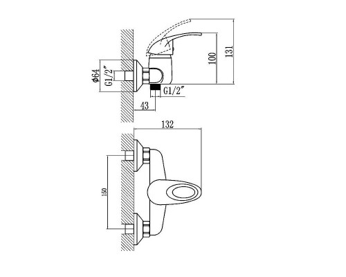 Смеситель для душа Fmark FM3003 цвет Хром