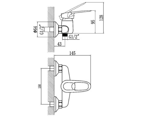 Смеситель для душа Fmark FM3004 цвет Хром