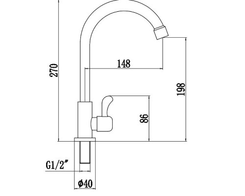 Кран для одного типа воды Fmark FS12210 цвет Сатин
