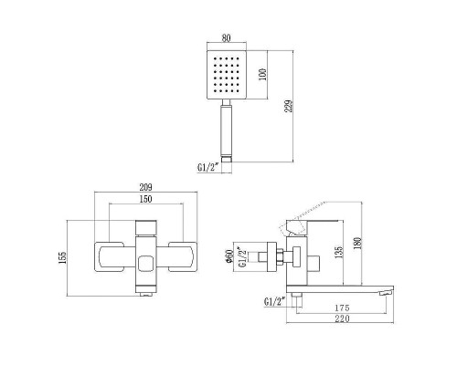 Смеситель для ванны Fmark FS8104 цвет Сатин