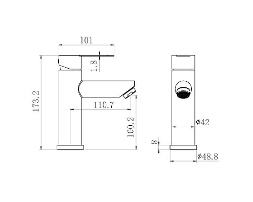 Смеситель для раковины Fmark FS8201-2H цвет Черный