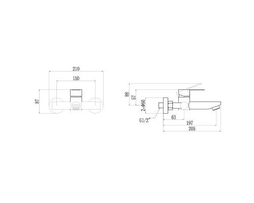 Смеситель для ванны Fmark FS8202H цвет Черный