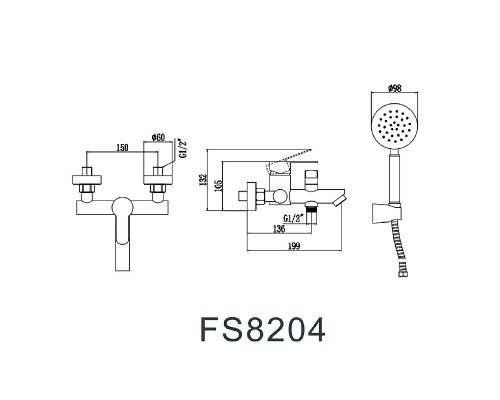 Смеситель для душа Fmark FS8203 цвет Сатин