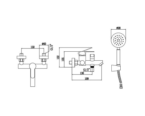 Смеситель для ванны Fmark FS8204 цвет Сатин