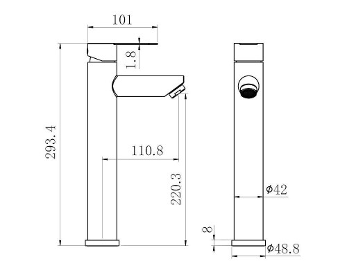 Смеситель для раковины Fmark FS8211-2H цвет Черный
