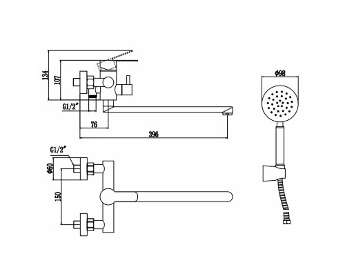 Смеситель для ванны Fmark FS8225W универсальный цвет Белый