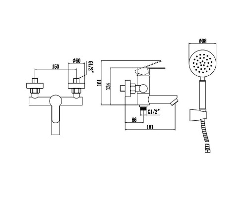Смеситель для ванны Fmark FS8304 цвет Сатин